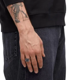 Tom Wood Cushion Larvikite Ring Sølv