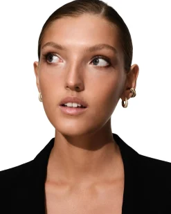 Tom Wood Liz Hoop Pave Gold Øredobber Gull