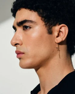 Tom Wood Sleek Ear Chain Gold Diamonds 64mm Øredobber Gull