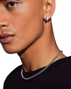 Tom Wood Step Huggies Black Spinel Øredobber Sølv / Sort