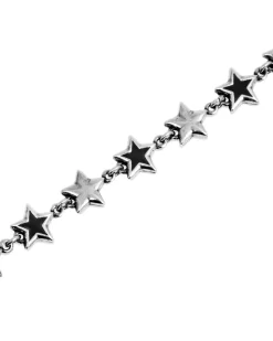TwoJeys Black Enameled Stars Bracelet Armbånd Sølv / Sort
