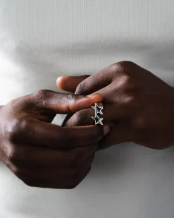 TwoJeys Icon Black Enameled Single Ring Ring Sølv / Sort