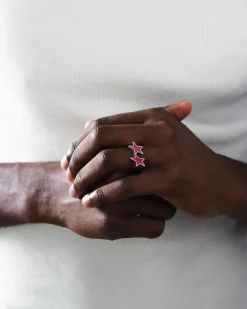 TwoJeys Icon Red Enameled Single Ring Ring Sølv Og Rød