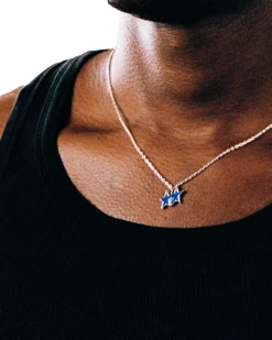 TwoJeys Tilted Enameled Necklace Smykke Sølv / Blå