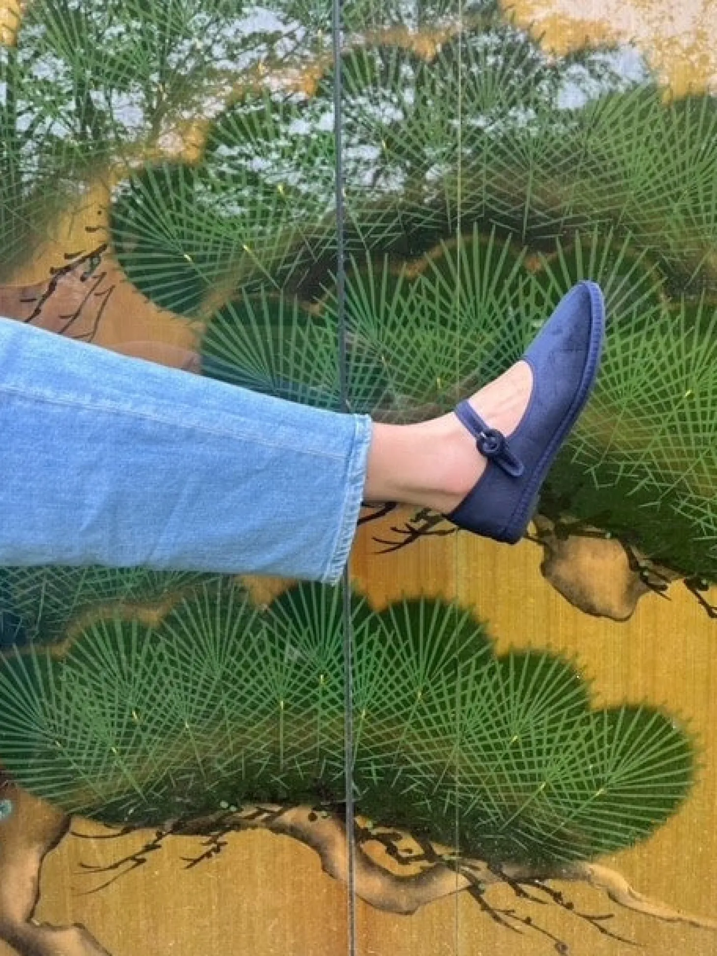 Yori Jomo Mary Jane Flats Velluto Sko Mørkeblå